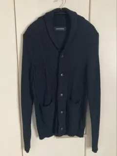 メンズ　ニットカーディガン　ネイビーカラー
