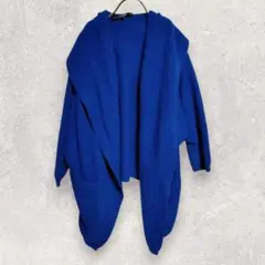 マカフィー ウールカシミヤ ロングカーディガン M 青 オーバーサイズ