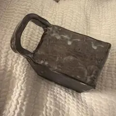 手作り 陶器 スクエア マグカップ ダークグレーのサムネイル