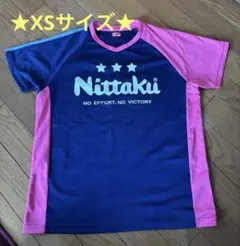 Nittaku 卓球 Tシャツ ネイビー ピンク