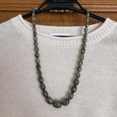 天然石風ビーズネックレス
