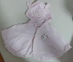 ウサギ耳付きピンクポンチョ