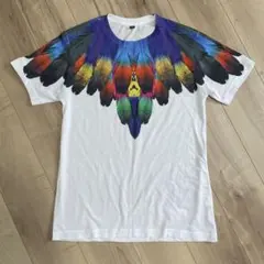 Amina フェザー柄Tシャツ ホワイト M ボヘミアン エスニックのサムネイル