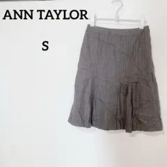 ANN TAYLOR 【S】プリーツスカート 0P グレー　ひざ丈スカート