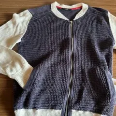 COMME CA ISM Lサイズ ジップアップニット