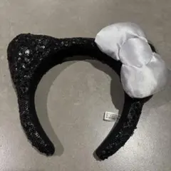 ユニバ　USJ カチューシャ　キティ　ブラック　スパンコール　美品