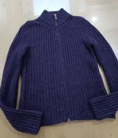 D＆Gドルチェアンドガッバーナ　ざっくりジップアップニットセーター　パープル