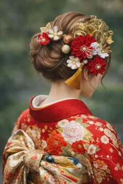 成人式　結婚式　七五三　つまみ細工　髪飾り　ヘッドドレス　ヘッドパーツ