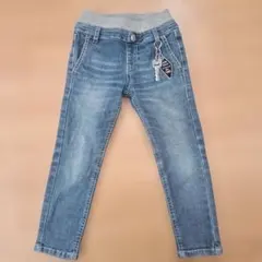 デニムブルー ゴムウエスト パンツ