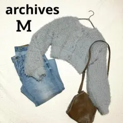 archives グレー シャギーニット カーディガン M ショート丈 可愛いのサムネイル