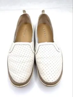 REGAL リーガル パンチングレザー スリッポン 白