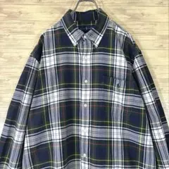 【美品古着】ラルフローレン ポケット付 総柄タータンチェック BDシャツ XL