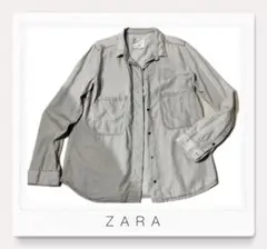 ZARA グレー Mサイズ 長袖シャツ