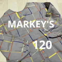 MARKEY'S カラフル幾何学模様 長袖シャツワンピース　120