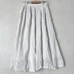 サマンサモスモスブルー コットン ギャザーロングスカート フレア ナチュラル