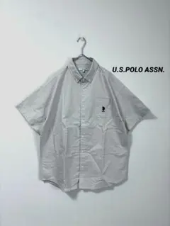 美品【U.S.POLO ASSN】半袖シャツ　ビッグシルエット　ボタンダウン　綿