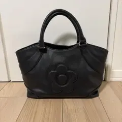 MARY QUANTマリークワント トートバッグ 黒 革 A4サイズ収納可