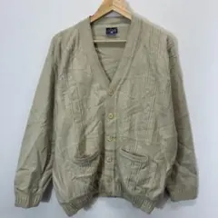 90's vintage リバイバル ベージュ リブ編み ニットカーディガンのサムネイル