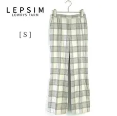 ◎【レプシィム】チェック柄 ストレートパンツ Sサイズ ベージュ 秋冬 3020