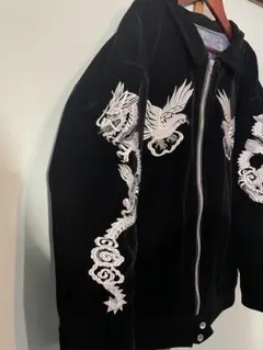 最終値下げ　50s ビンテージ　黒別珍　スーベニアジャケット ビンテージ50's○ALASKAリバーシブル別珍スーベニアジャケット