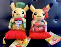 ポケモンセンター 京都限定 はんなりお茶会ごっこ ピカチュウ ぬいぐるみ　2体 ポケモン - ポケモンセンター 京都限定 はんなりお茶会ごっこ