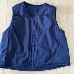 無印良品　ネイビー ベビーベスト リバーシブル　両面ボタン付き　90センチ