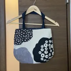 ハンドメイド トートバッグ モノトーン柄