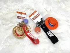 USJ ワンピース　ルフィ　エース　帽子キーチェーン　ユニバ　ONE PIECE