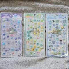 ストーンつき ジュエルプチドロップ プチドロップステッカー 3点セット