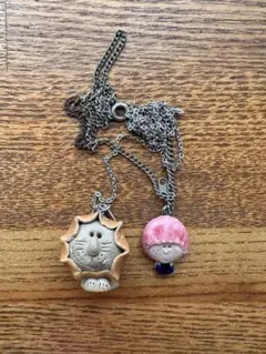 陶器 ネックレス 2点セット ハンドメイド風