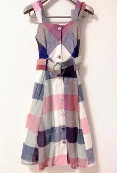 REDYAZEL マドラスチェック柄ワンピース