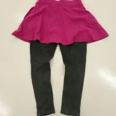 スカート付きレギンススカッツ 120cm ピンクと黒