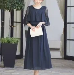 フォーマルドレス　ネイビー Lサイズ　パーティードレス