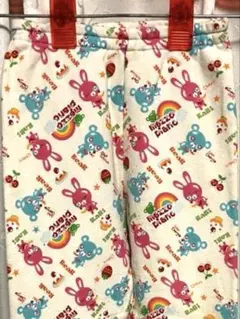 【平成レトロ】メゾピアノ　カラフルウサギとクマのトレーナー地　長パンツ