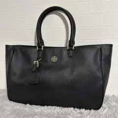 美品　トリーバーチ　トートバッグ　ブラック　黒　レザー　ゴールドのサムネイル
