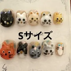 【セツ】猫ちゃん10匹　3Dネイルチップ　付け爪（D0079）