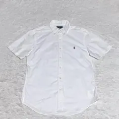【春夏服】定番　ラルフローレン　BD 半袖シャツ　ポニー　刺繍　白シャツ　M〜L