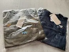 恐竜と宇宙飛行士刺繍Tシャツ　2枚セット　プティマイン　男の子
