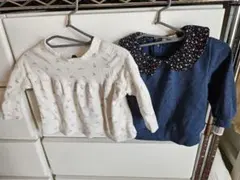 花柄トップスまとめ売り　70-80cm ブルー