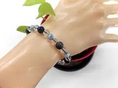 天然石 ラリマーブレスレット 内周16.6cm 　　250720279