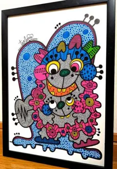 F6号】ジミー大西【パンダ】手描き作品/裏サイン有/油彩/アクリル/絵画