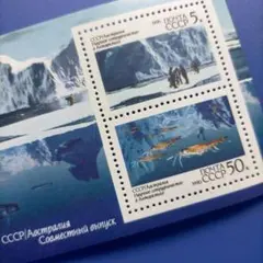 4485 外国切手ソビエト連邦 オーストラリア共同発行 1990年 南極大陸冰山