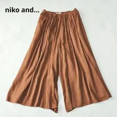 ニコアンド　ギャザーワイドパンツ　イージーパンツ　M　テラコッタ　ウエストゴム