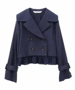 ❁トランテアンソンドゥモード　裾フリルショートトレンチコート