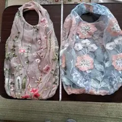 Francfranc フラワー刺繍　レースチュールバッグ