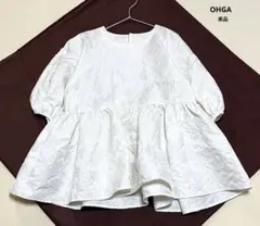 OHGA ブラウス ジャガード シャツ 刺繍 近年 美品 プルオーバー 花柄