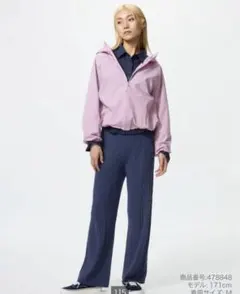 ウォッシャブルニットケーブルパンツ　68 blue