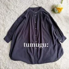 tumugu ツムグ コットン チュニックシャツ オーバーサイズ ギャザーのサムネイル
