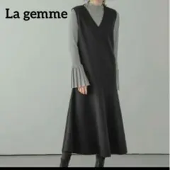 《美品》La gemmeジャンパースカート　ロング　マーメイド黒Ｖネック✴︎L