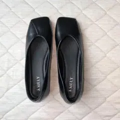 AMELY ブラック フラットシューズ